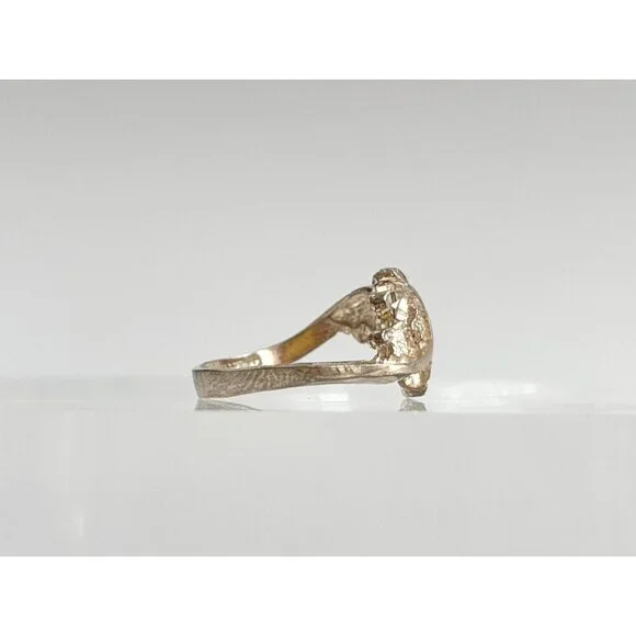 Multi Heart Shaped Carved Love Themed Sterling Silver 925 Vintage Ring - sz 6 - Picture 4 of 14